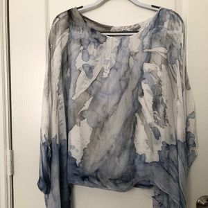SCANDAL ITALY Hand Painted Silk Dye Blouse Medium / Large EUC